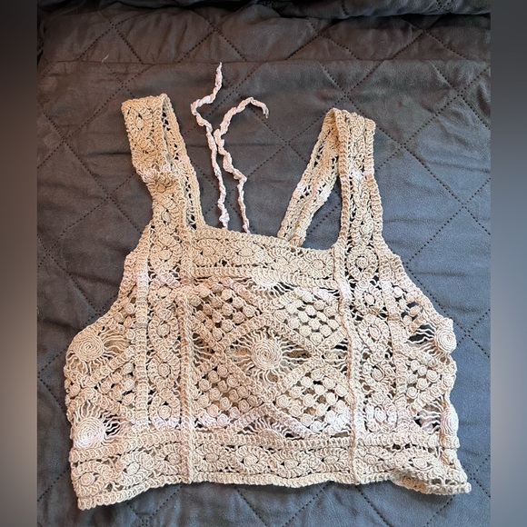 POL brand hand dyed crocheted cropped cami sz medium/large - Picture 3 of 7